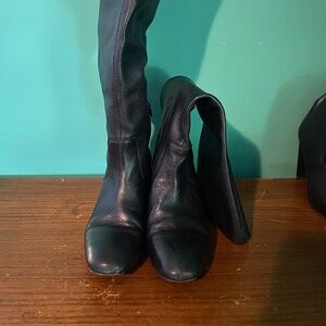 Size 6, Seychelle’s Black Leather Knee-High Boots